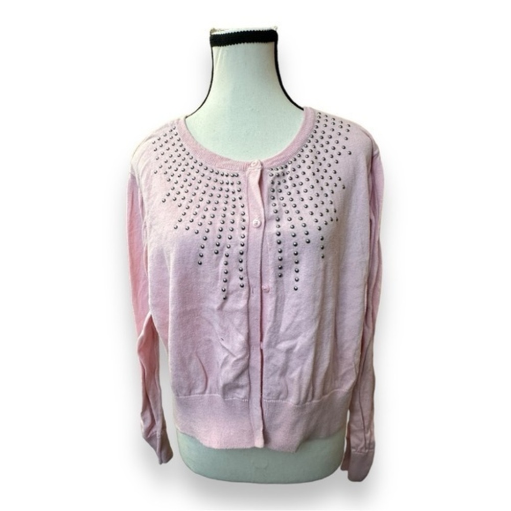 Women’s torrid 2 Pink Coquette Stud Sunburst Front Button Cardigan 18 20